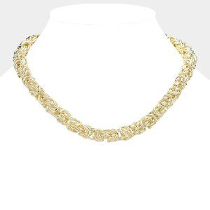 BEST SELLER! 14K Gold Plated Chunky Byzantine Necklace